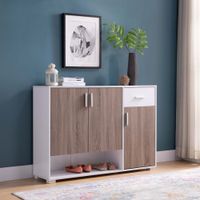 Zapatera Moderna Ladera Blanco/Roble 3 Puertas R&R MUEBLES