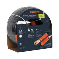 Rollo de 10 m de manguera 1/2´´ de hule para compresora, Truper 17085