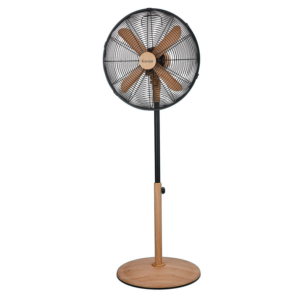Ventilador Pedestal KENDAL 16 Pulgadas Kzf-1616 Madera Potencia y Estilo todo en 1 Potencia 60W