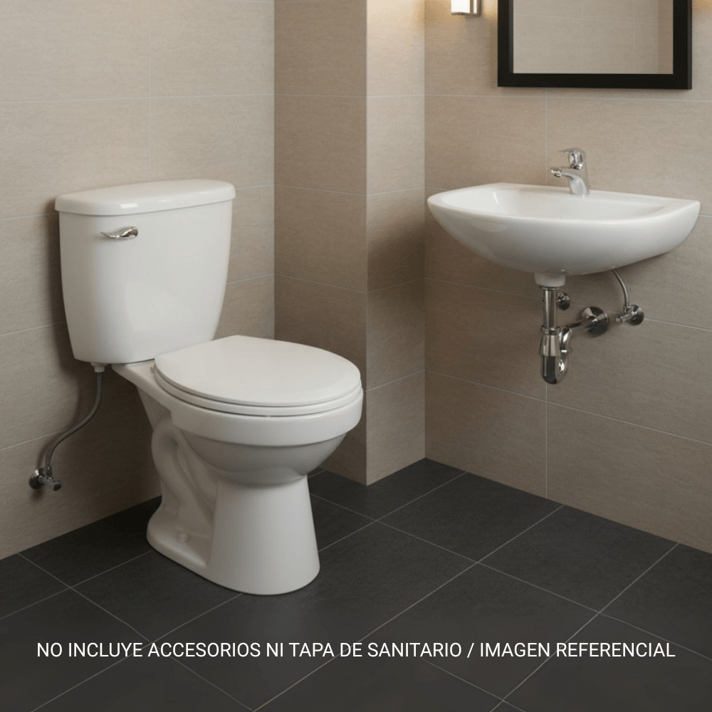 COMBO Italgrif: Lavatorio Punta Sal con Llave Bavaro + Taza + Tanque Punta Sal Blanco