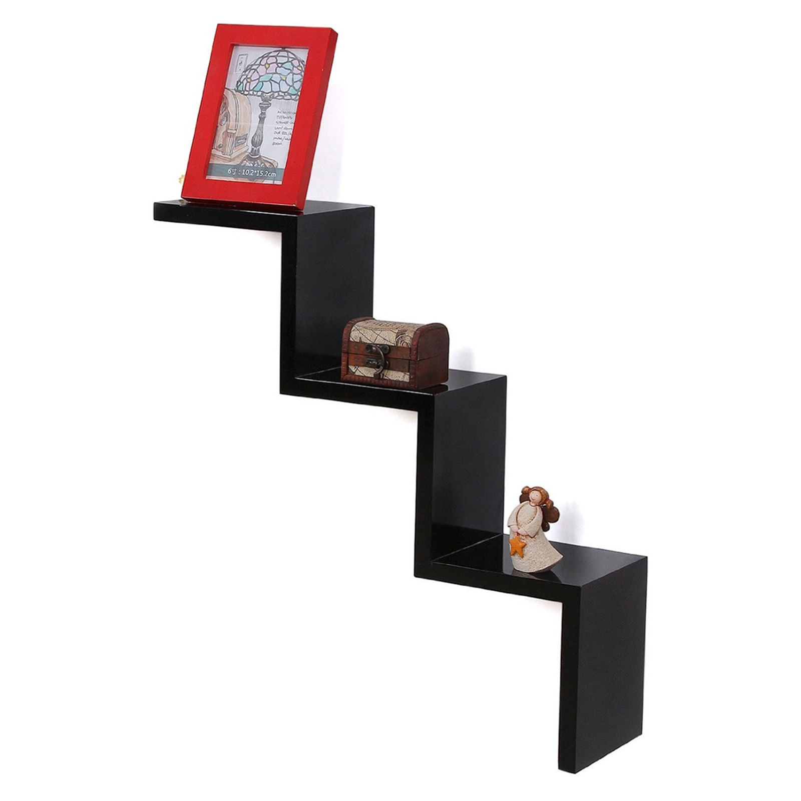 Repisa Flotante Zig Zag Bonno Felice Negro