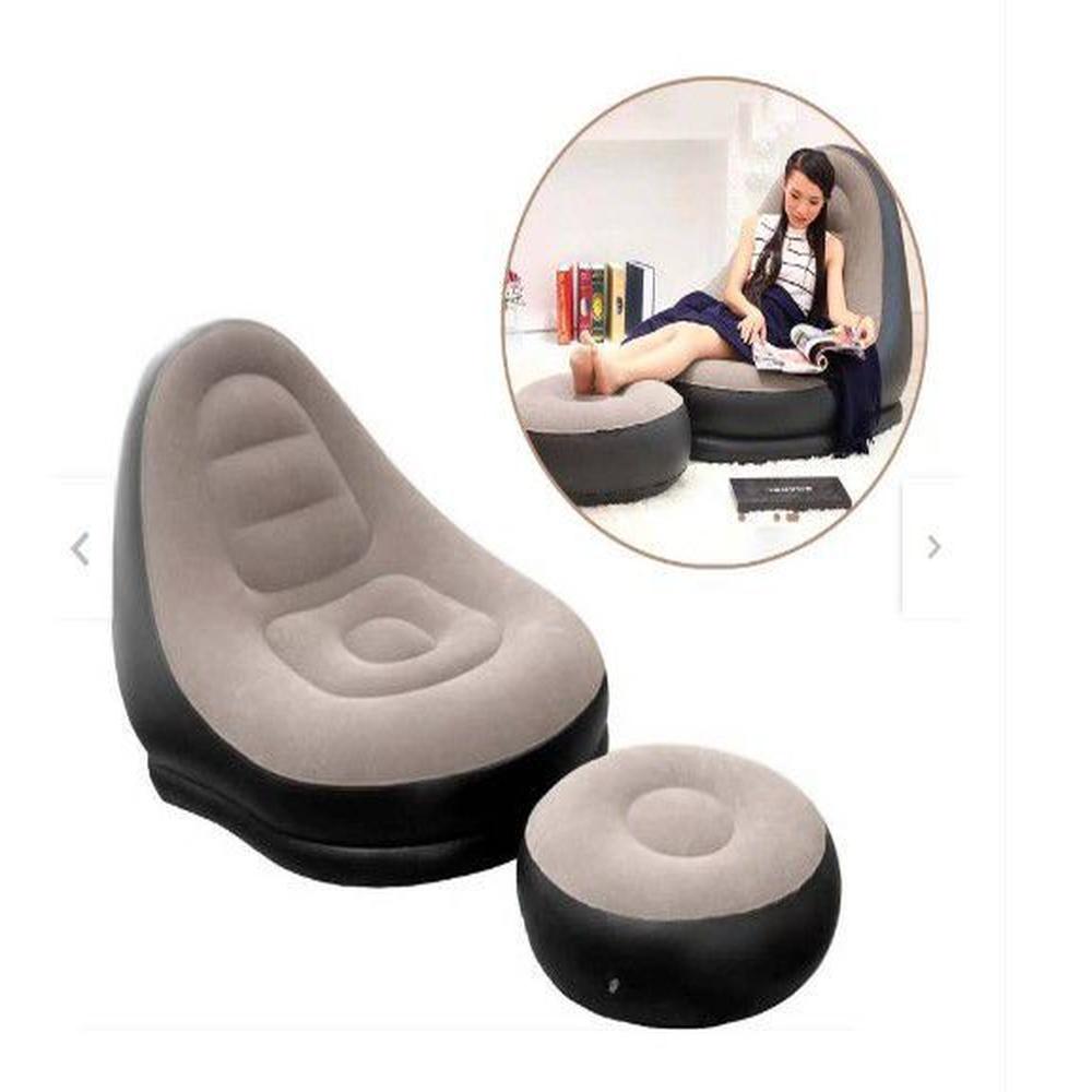 Sillon Inflable Puff Reclinable Comodo Portatil Posapies