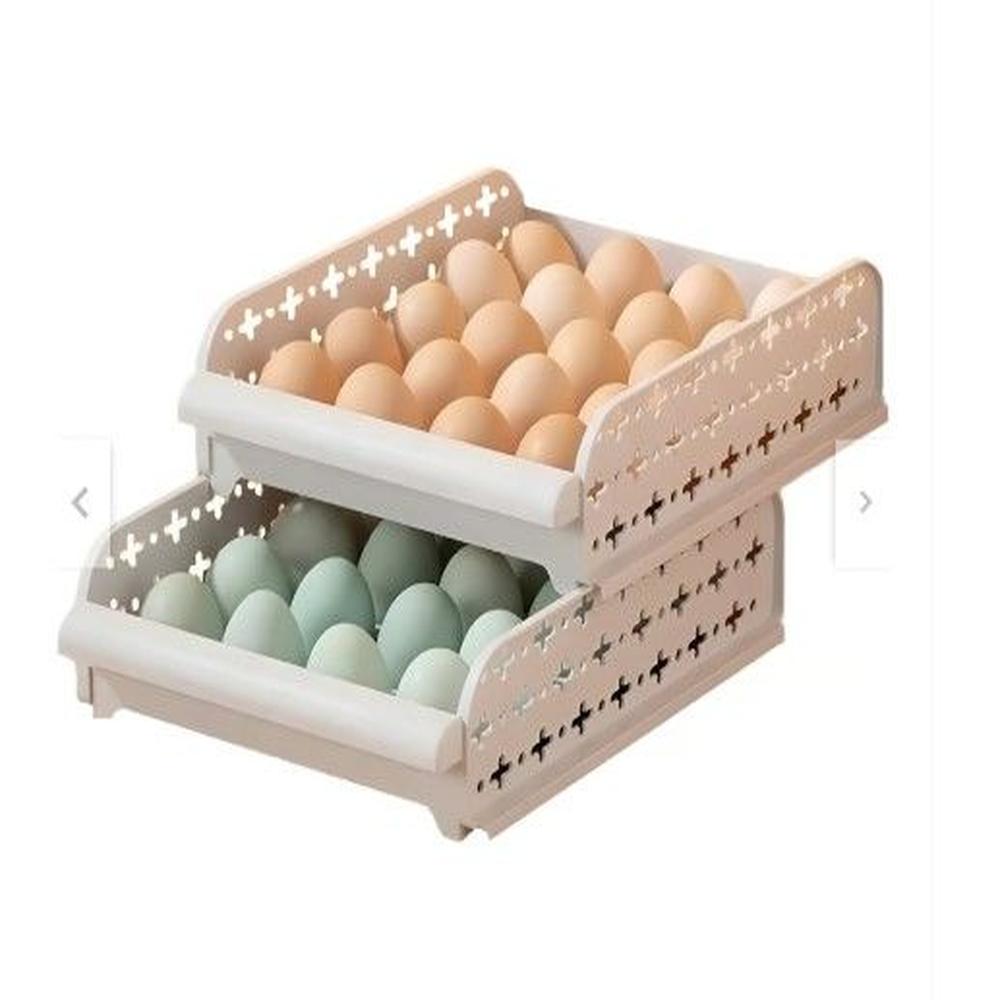 Bandeja Porta Huevos Organizador De Cocina De 2 Niveles Apilable