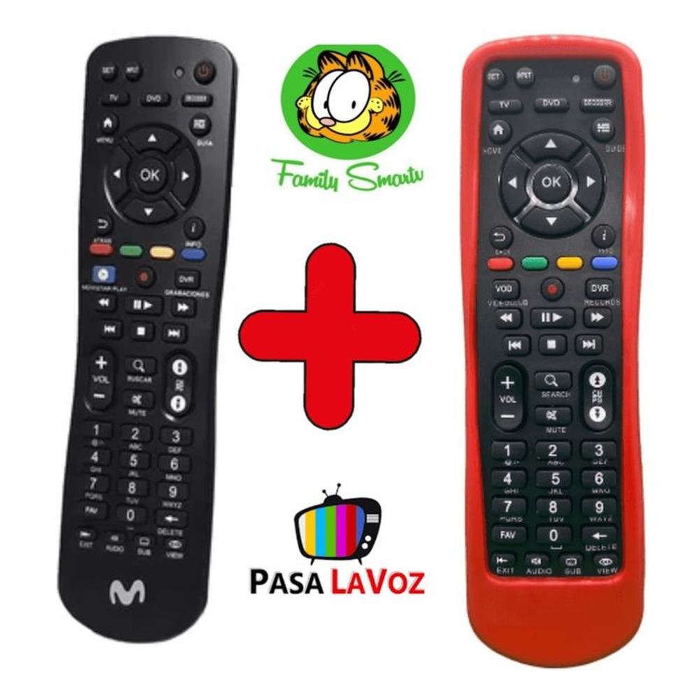 Control Movistar para Decodificador + Funda Silicona Roja