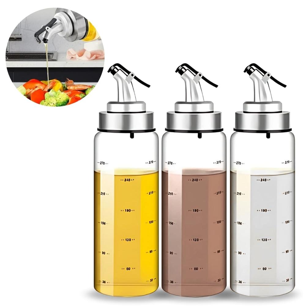 Set de 3 Recipiente Dispensador de Aceite o Vinagre 300 Ml  4803M01