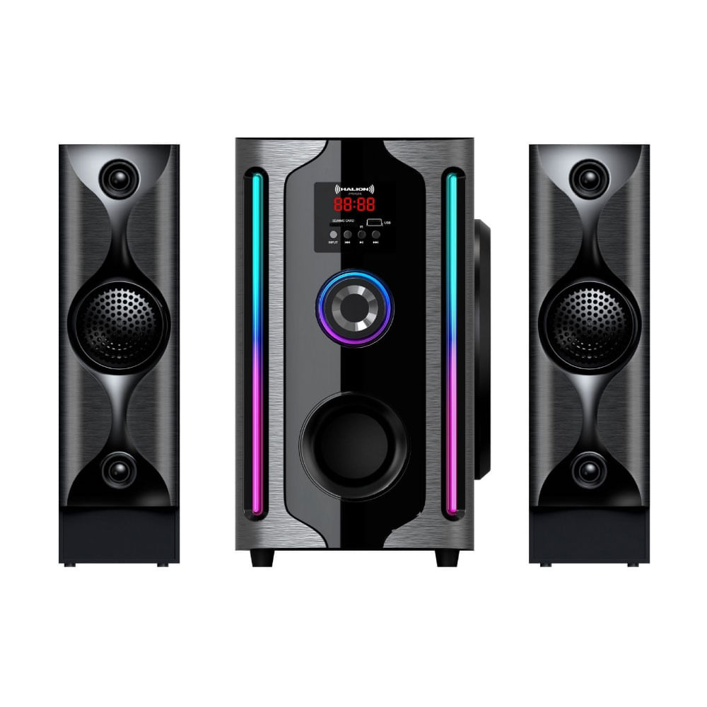 Parlante 2.1 Halion HA-F84 Avenger Subwoofer 8"" USB, SD, BT, FM 250w