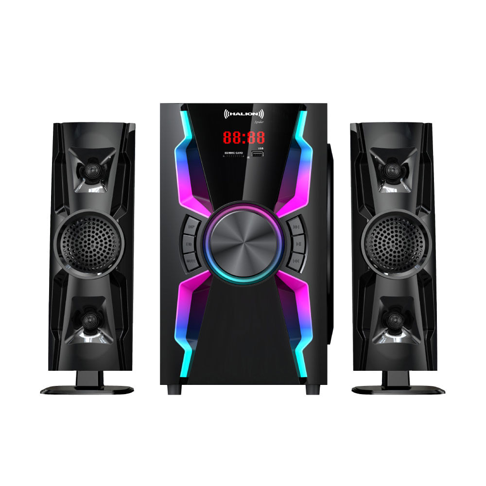 Parlante 2.1 Halion HA-F55 Spider Subwoofer  6.5"" USB, SD, BT, FM 150w