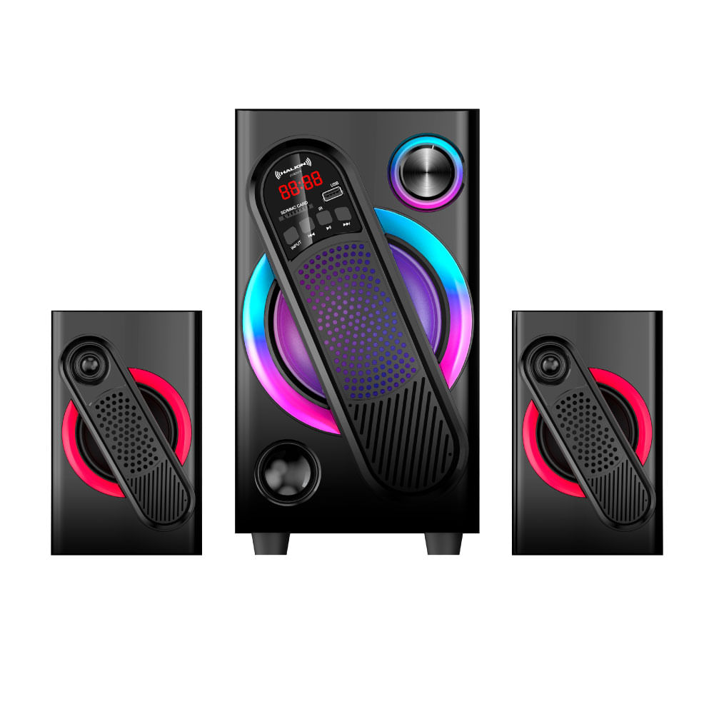 Parlante 2.1 Halion HA-F61 Gordon Subwoofer 5.25"" USB, SD, BT, FM 150w