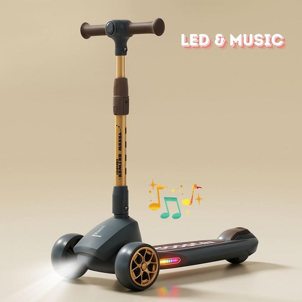 Scooter Lineal Plegable Ajustable Luz Led Musical para Niños
