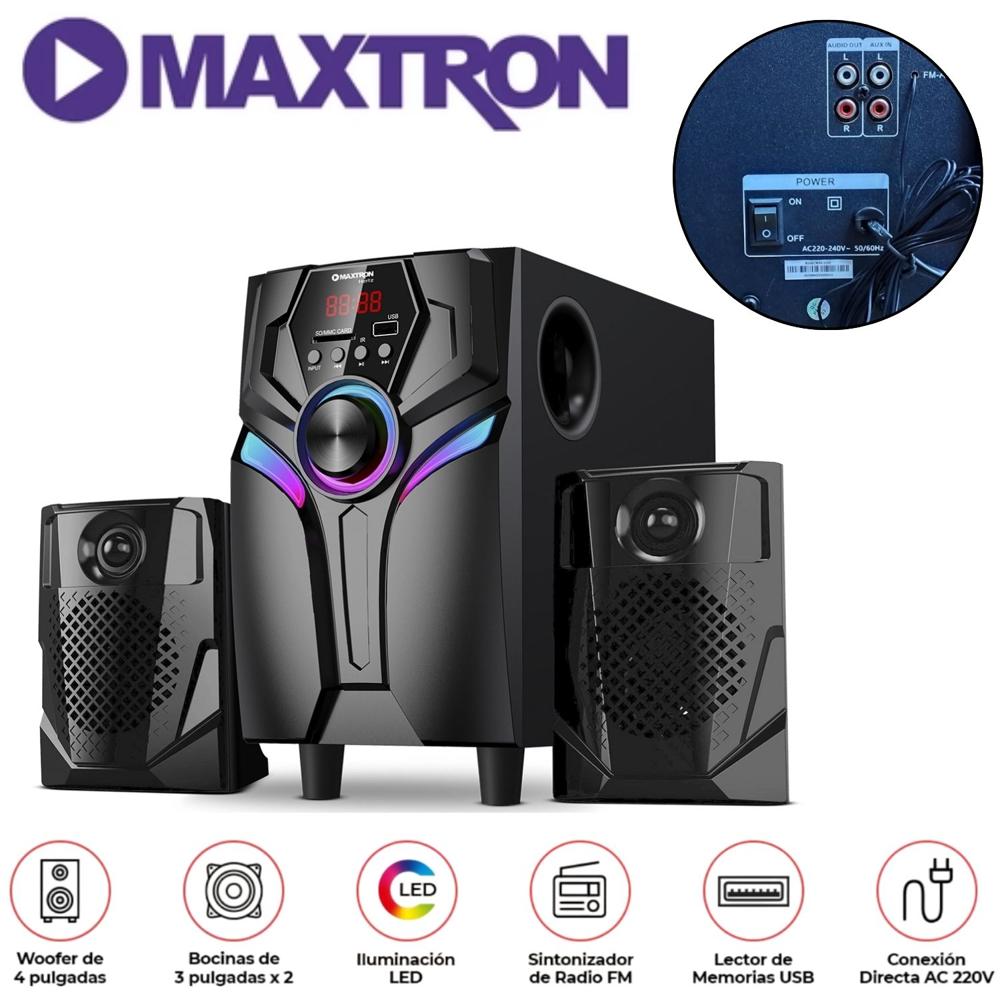 Parlante 2,1 Maxtron MAX S200 Hertz Subwoofer 4""  USB BT AUX