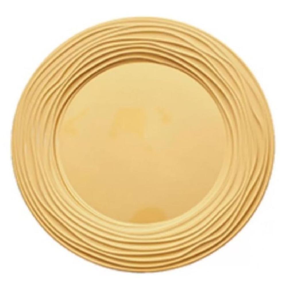 Plato Fondo Sitio Borde Líneas Dorado 33cm Decoración Mesa