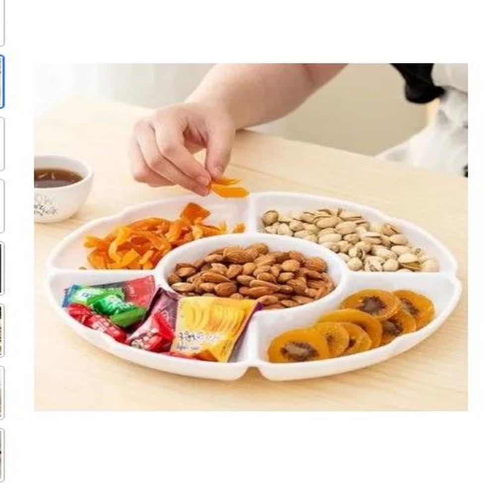 Bandeja para Piqueos BLANCO con 4 divisiones