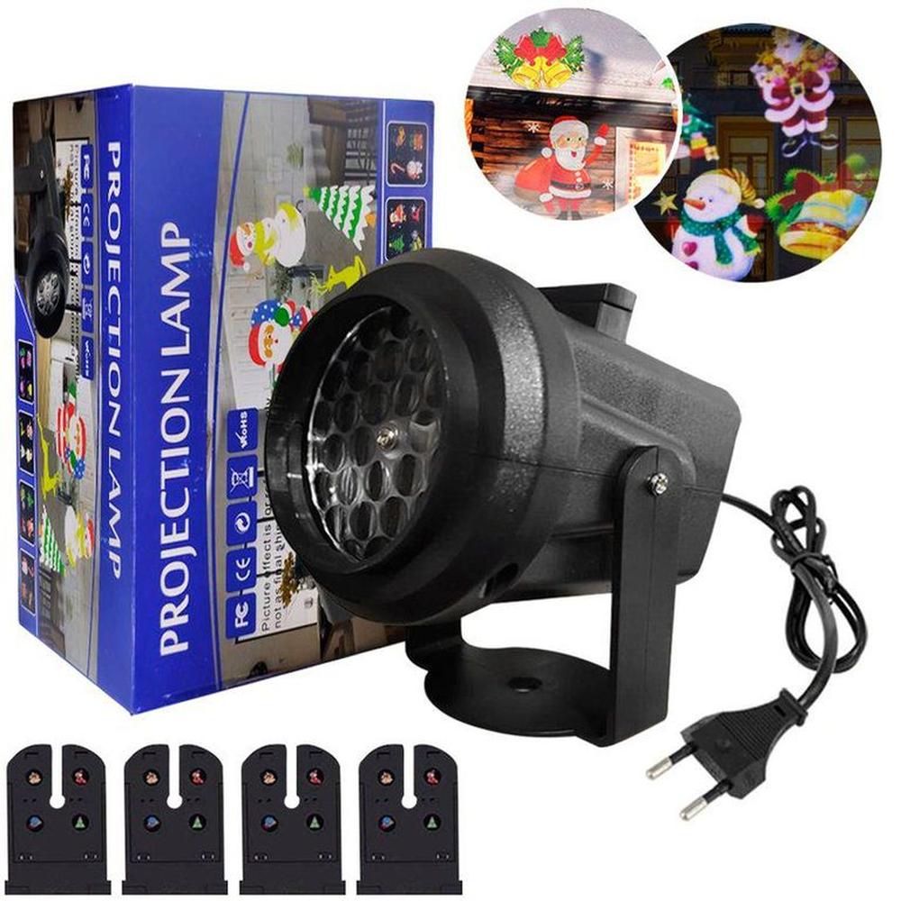 Proyector de imágenes con motivos navideños con 4 cambios