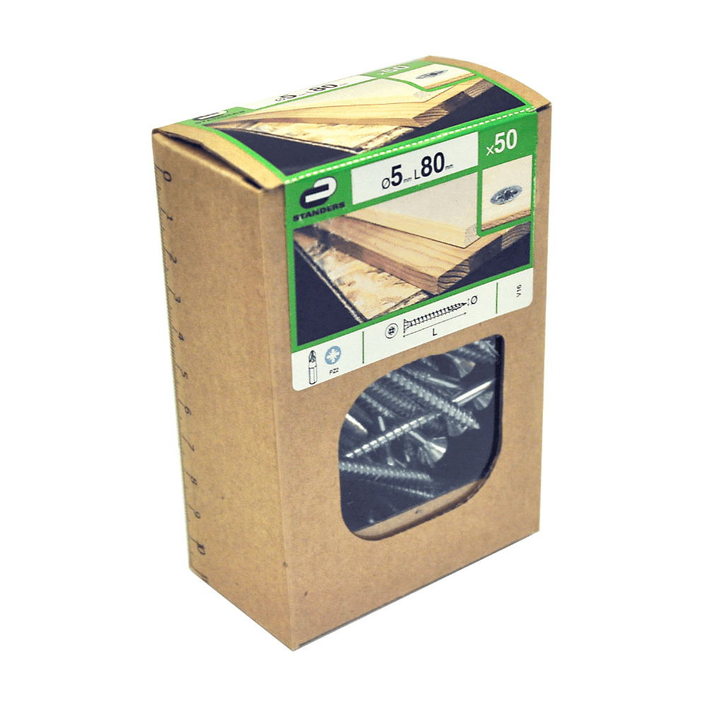 Tornillo Aglomerado Cs Pz Acero 5x80 50 unidades Standers