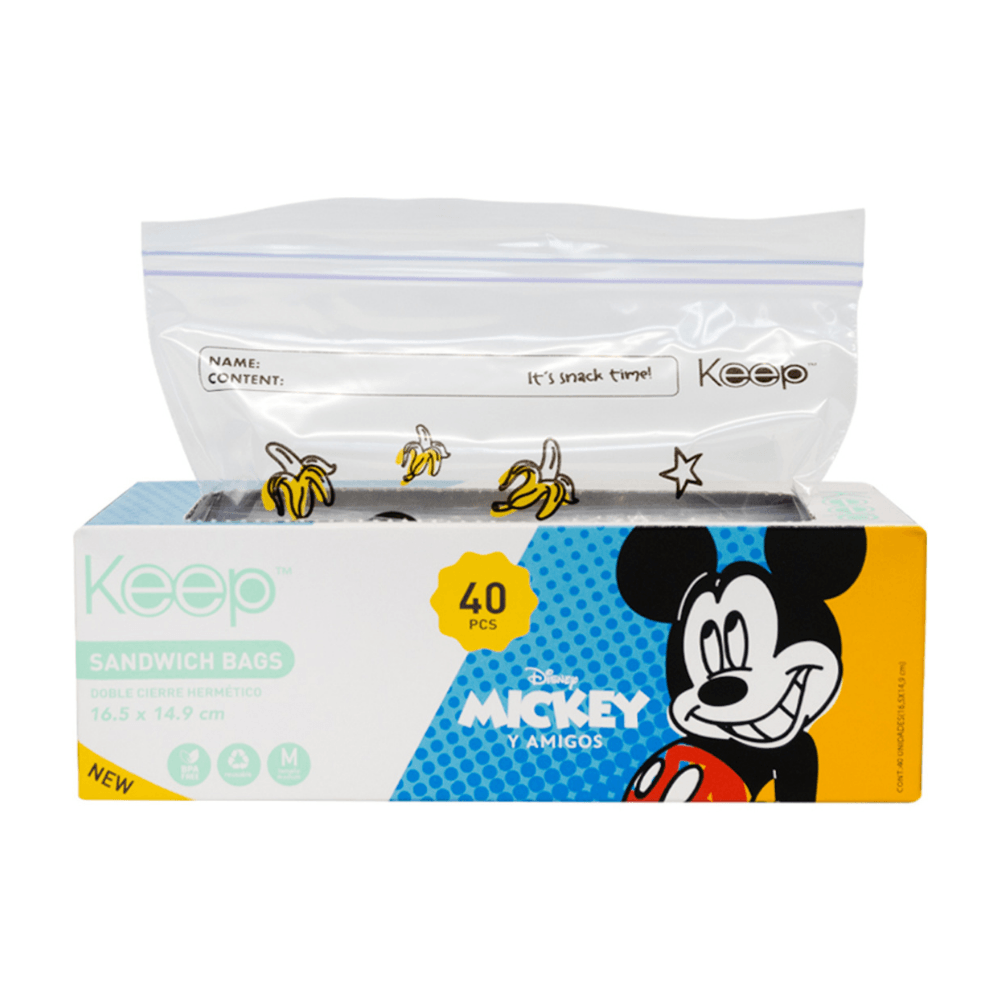 Bolsa Sandwich Disney Minnie de Plástico Transparente 40 unidades
