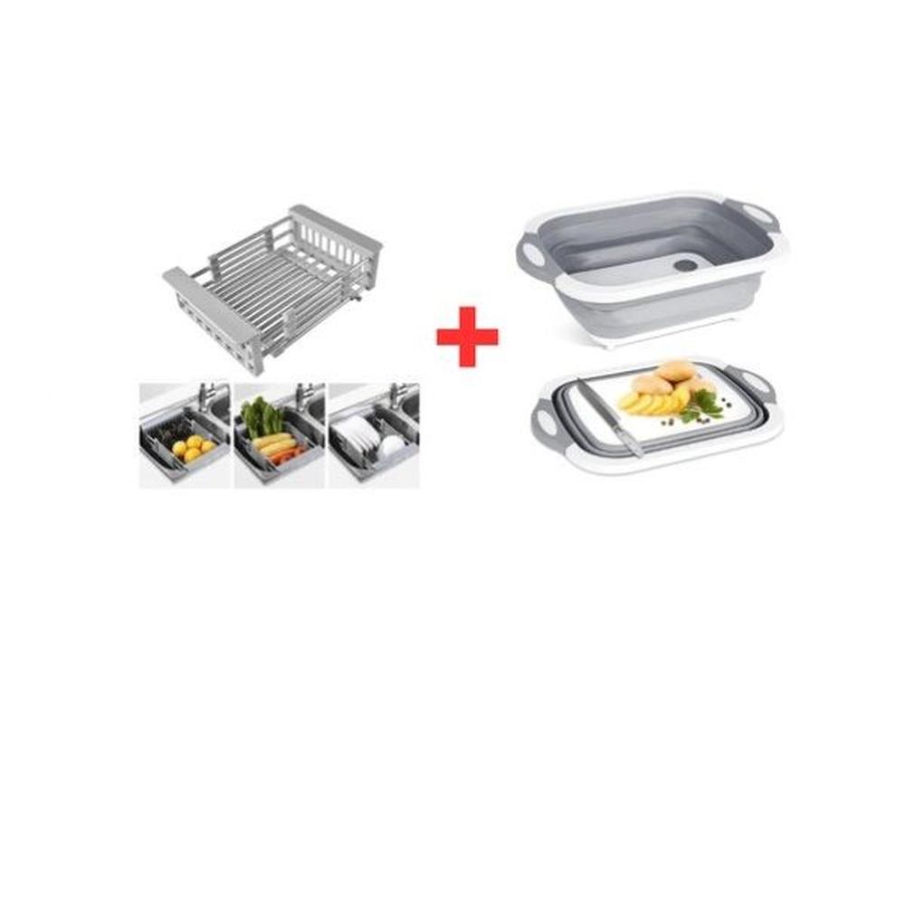 Escurridor Retráctil Extensible + Tabla de Picar Plegable