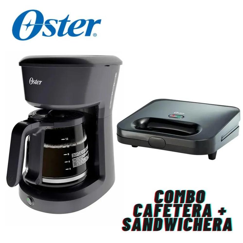 Combo Cafetera Oster 12 tzas BVSTDCS121B + Sanguchera CKSTS2885