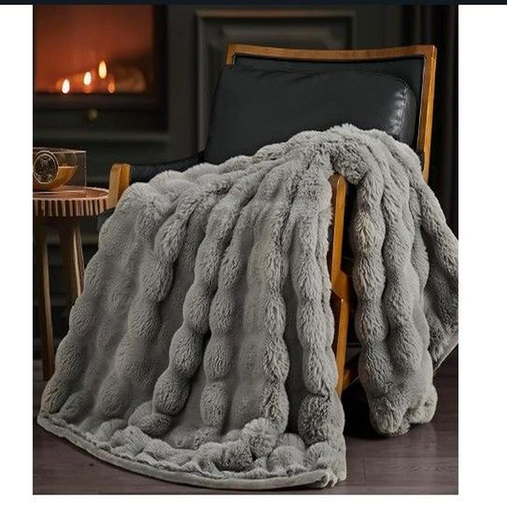 Edredon angora calidad A1 plomo