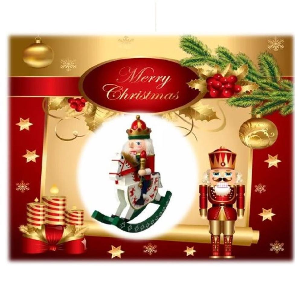 Cascanueces de Madera a Caballo balancín Decoraciones Navideñas