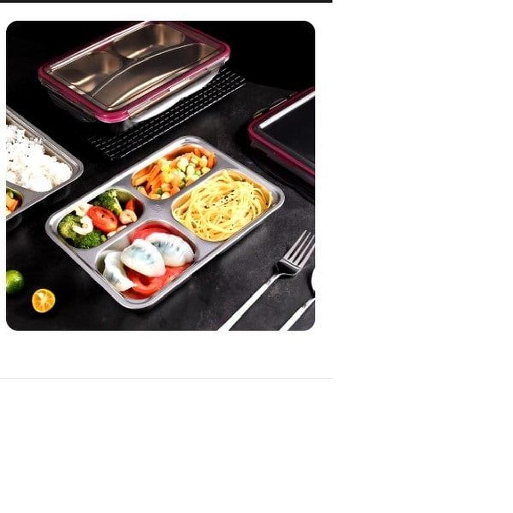 Fiambrera dividida de acero inoxidable 304 kawaii