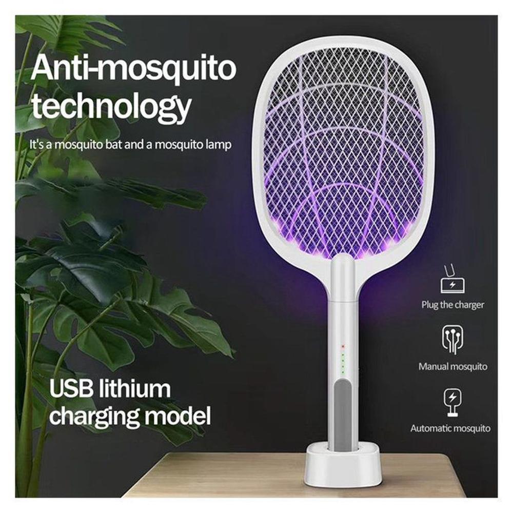 Raqueta electrica original elimina moscas zancudo con luz ultravioleta