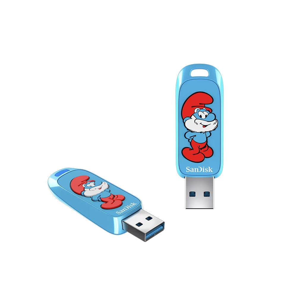Memoria USB Sandisk SMURFS 128GB USB 3.2 Gen 1 USB 130 MBs