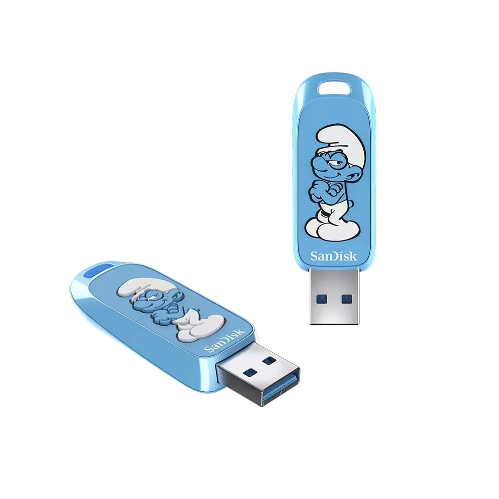 Memoria USB Sandisk SMURFS 64GB USB 3.2 Gen 1 USB 130 MBs