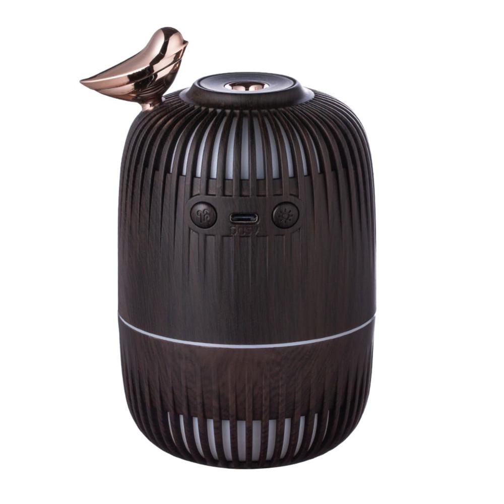 Humidificador Diseño Madera con Iluminación LED Modelo Bird  Negro  51MO09