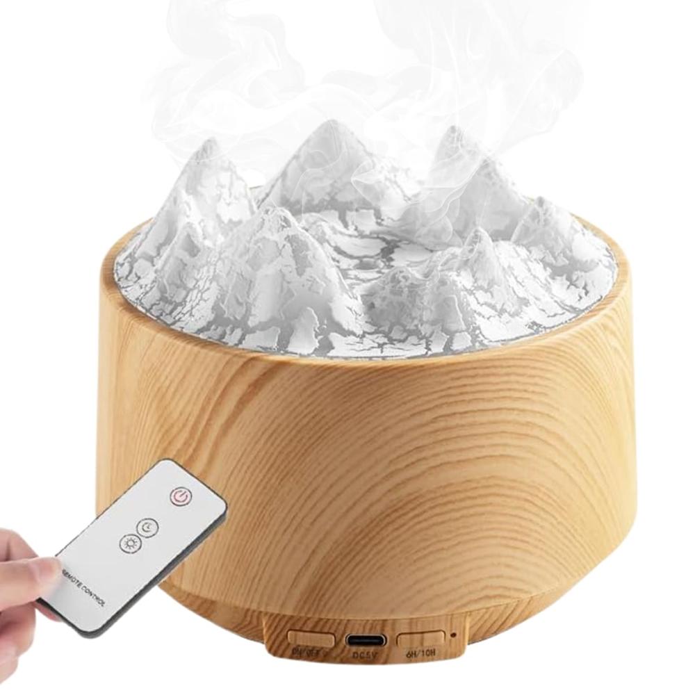 Humidificador Flame Mountain con Luces RGB Marrón Claro  64CL09