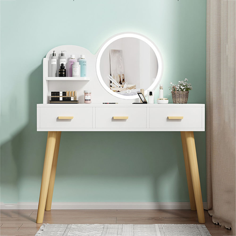 Tocador Vintage Maca 3 Cajones Blanco R&R MUEBLES