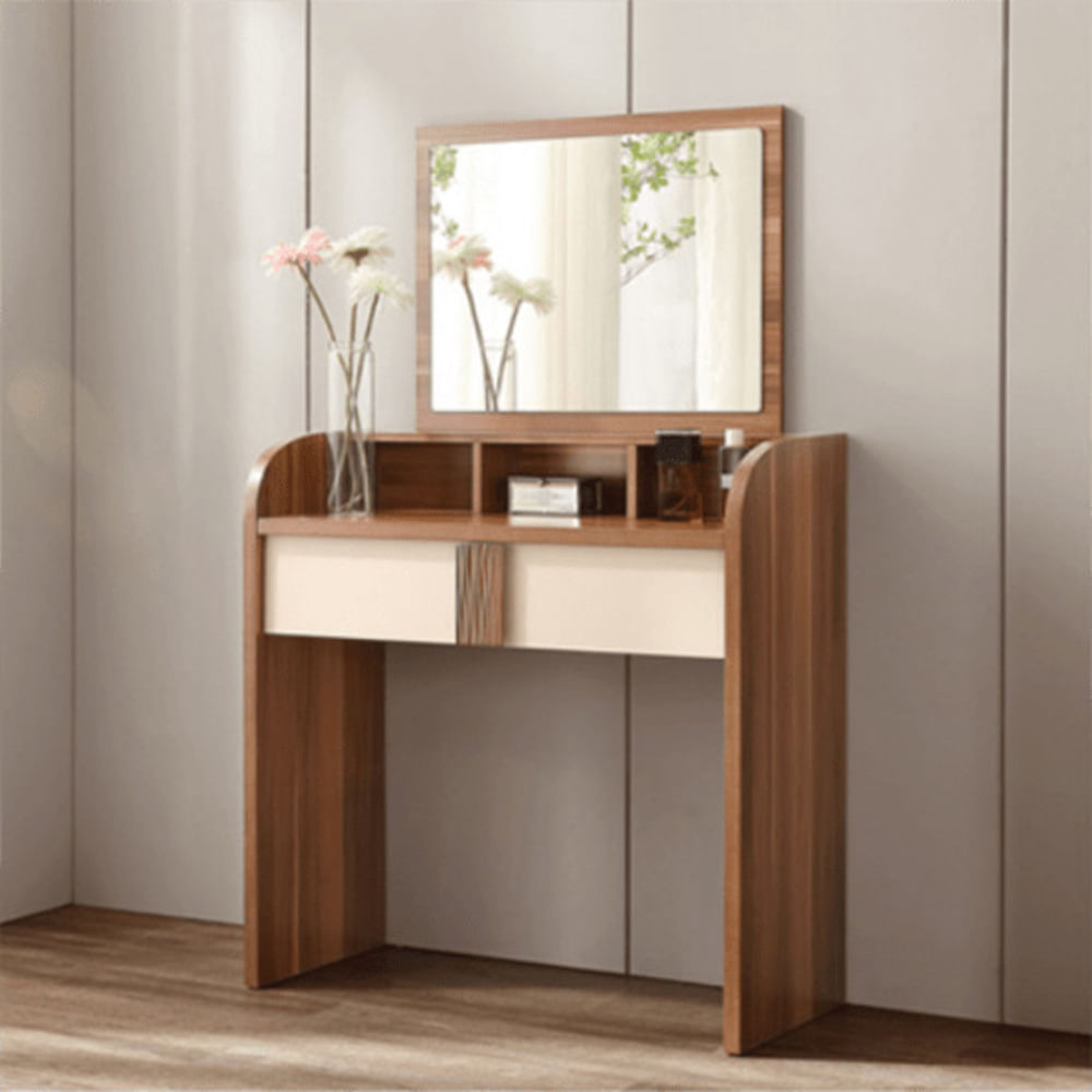 Tocador Moderno Melissa 1 Cajón Marrón/Blanco R&R MUEBLES