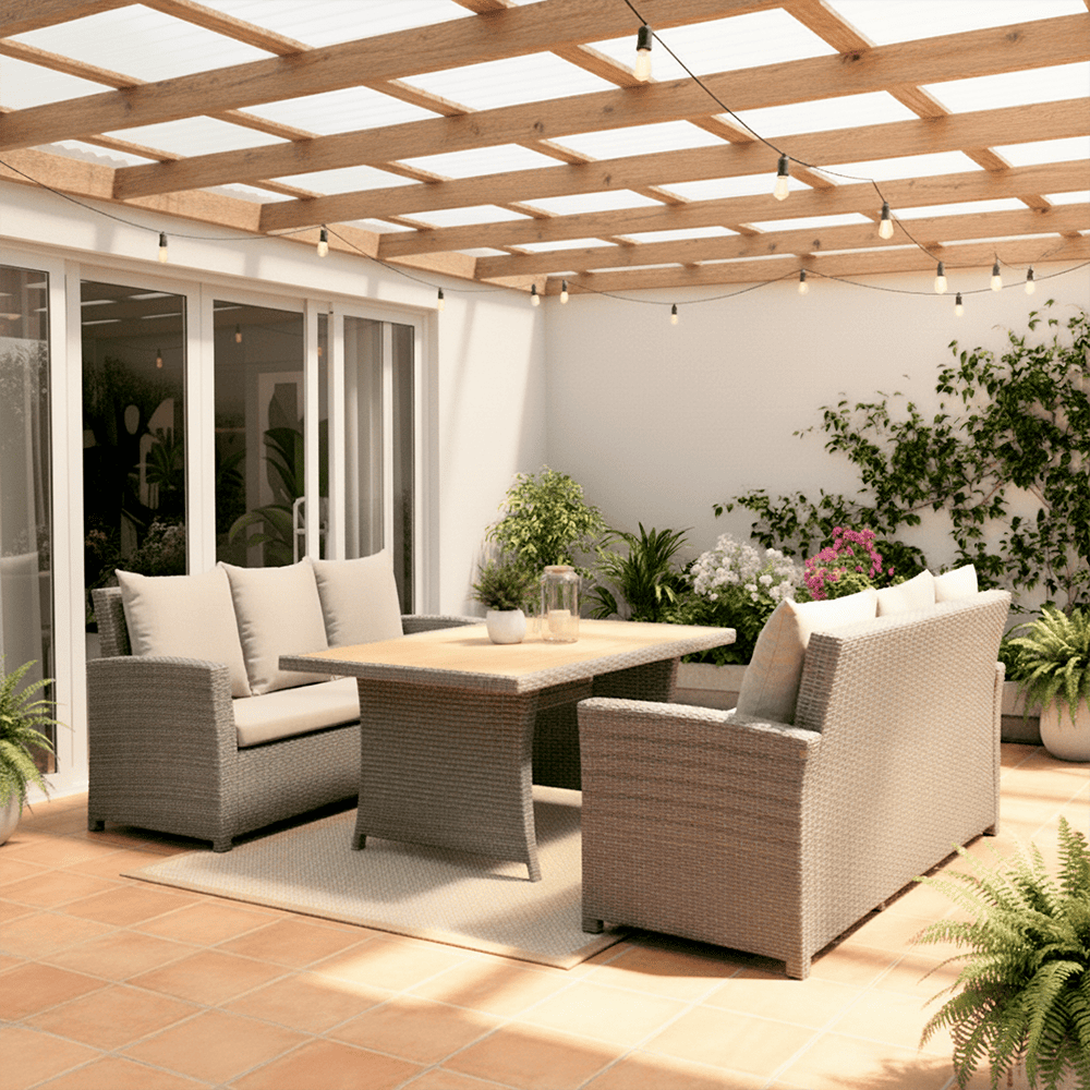 Juego de Comedor de Terraza Belice Gris 6 Personas Orange