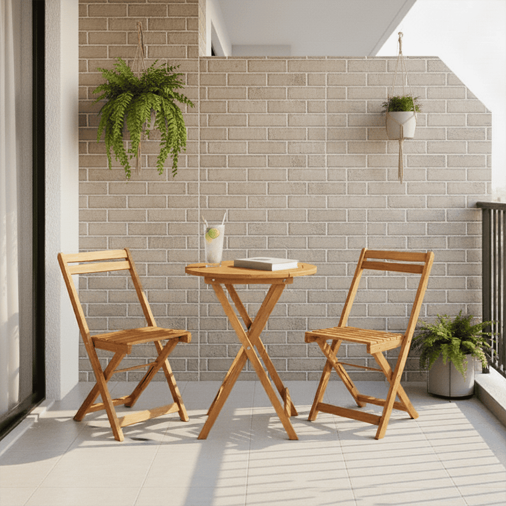 Juego de Terraza Balconero New Origami Acacia 2 Personas Orange