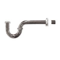 Trampa P de acero inoxidable cromado de 1 1/4"" con coleta larga Metusa