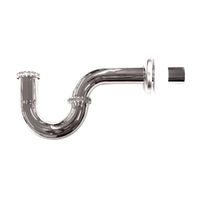 Trampa P de acero inoxidable cromado de 1 1/4"" Metusa