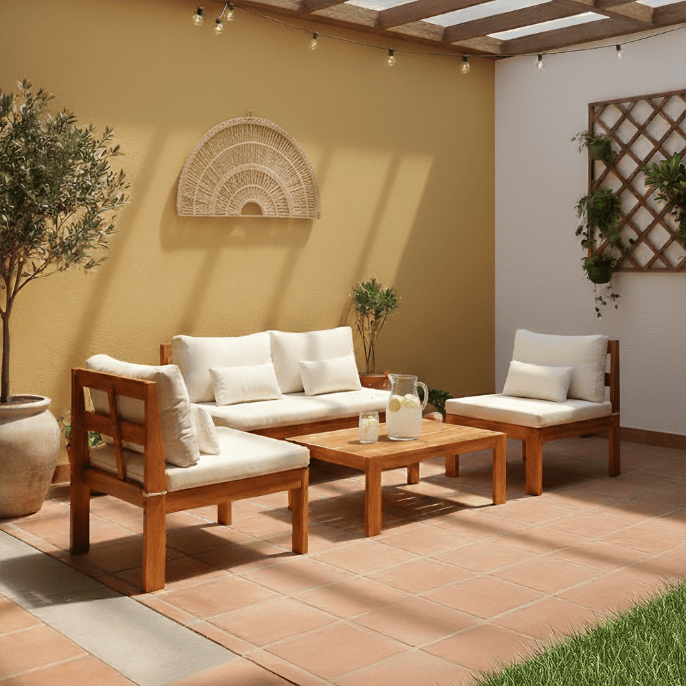 Juego de Sala de Terraza Maldiva 4 Personas Orange