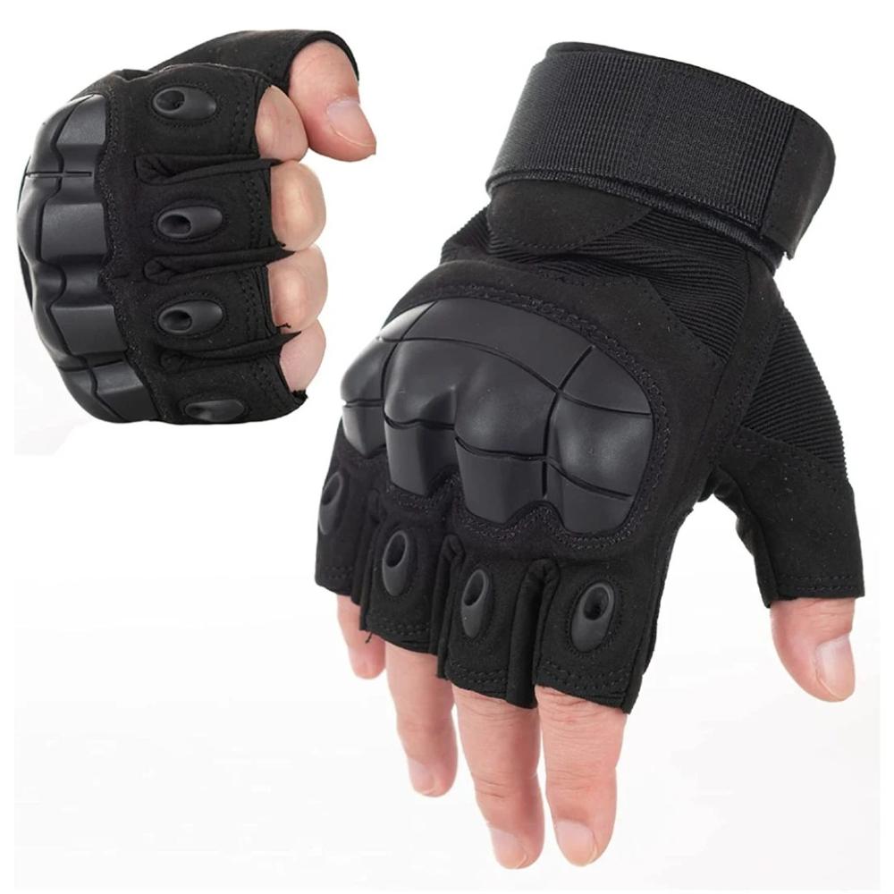 Guantes Tácticos Militares Protección Medio Dedo XL