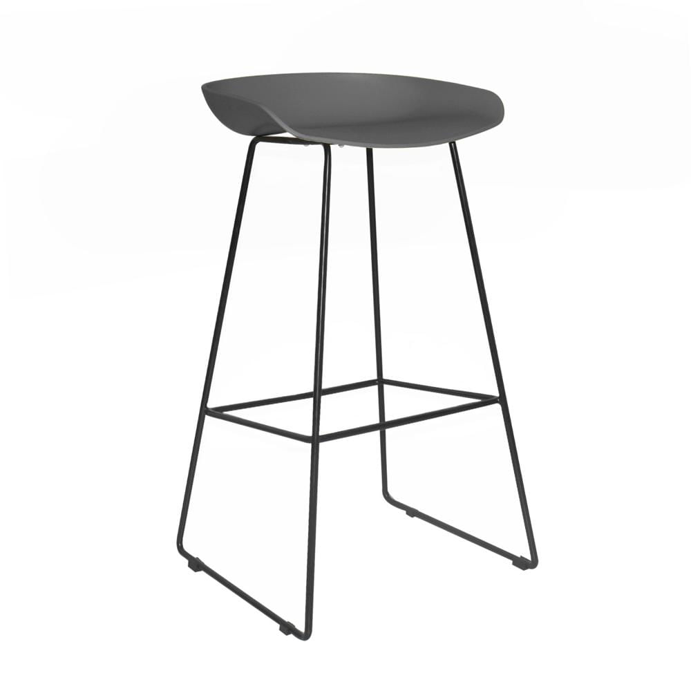 Banco Fijo Para Bar Misuri Trineo Polipropileno/Metal Gris Claro Ofideas