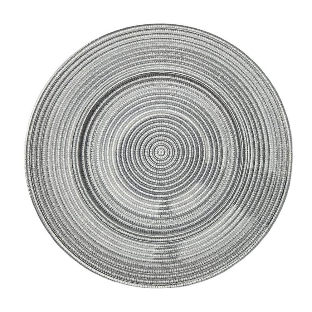 Plato base de vidrio color plateado 33 cm de alta calidad