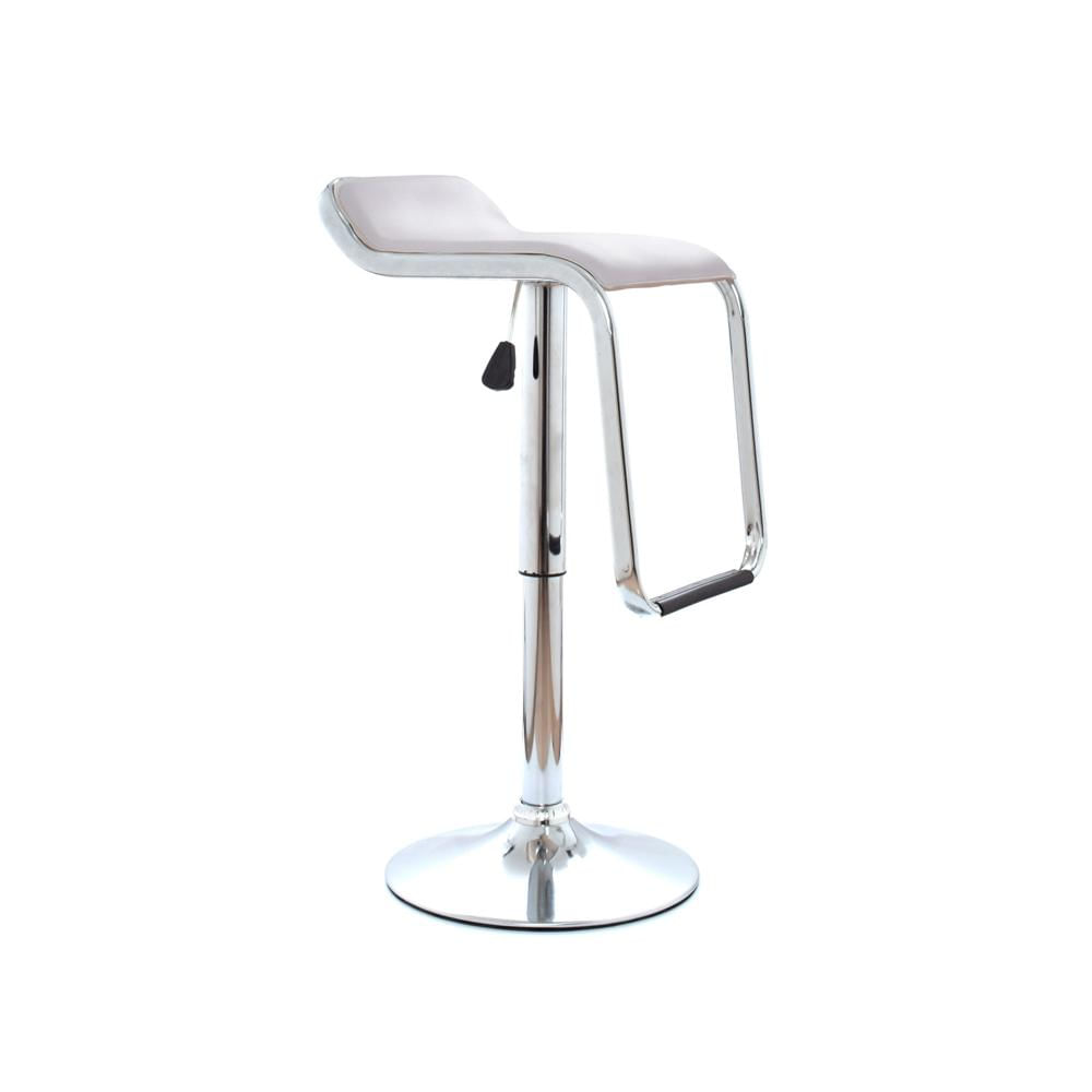 Silla De Bar Glen Cromado Regulable En Altura Blanco Ofideas