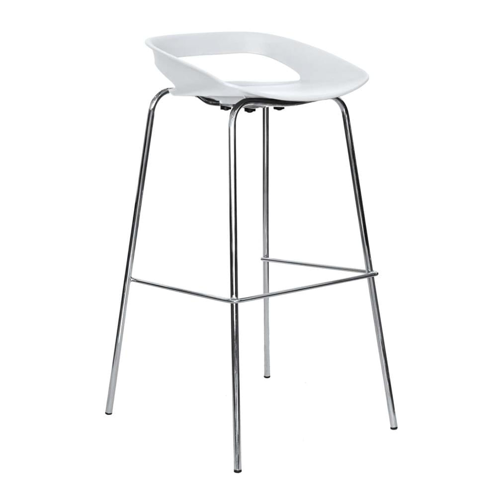 Silla Cajero Tribeca Cromado Blanco Ofideas