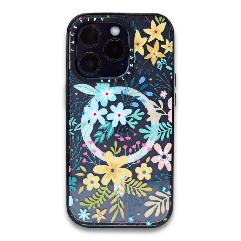 Case Casetify Spring Flowers Sky Blu con Magsafe para Iphone 14 Plus