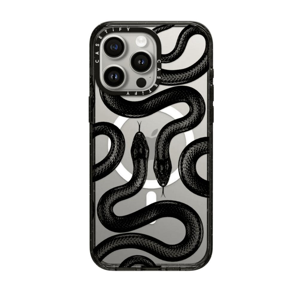 Case Casetify Black Kingsnake Black Case con Magsafe para Iphone 13