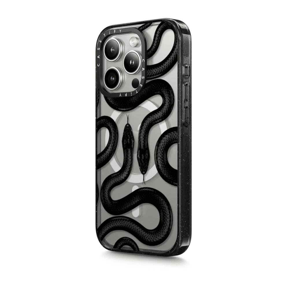 CASETiFY Impact Case Con Magsafe Per IPhone 15 Pro 6,1'' - Nero Kingsnake - Aperto Ma Mai Usato