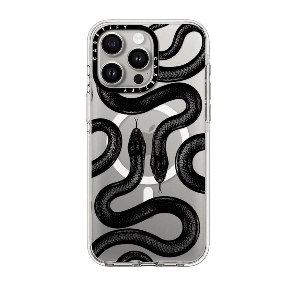 Case Casetify Black Kingsnake Clear Case con Magsafe para Iphone 13