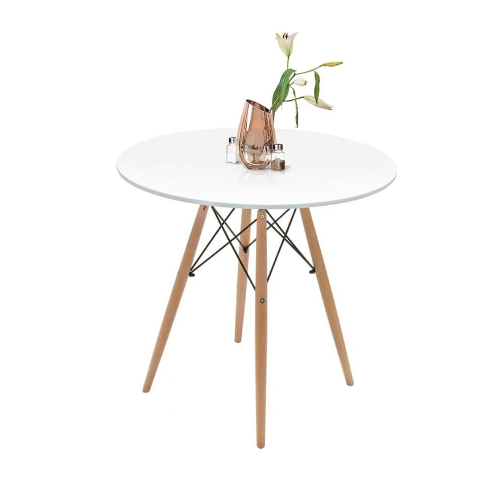 Mesa De Comedor Circular Eames Round 80 Cm Mdf Blanco Ofideas