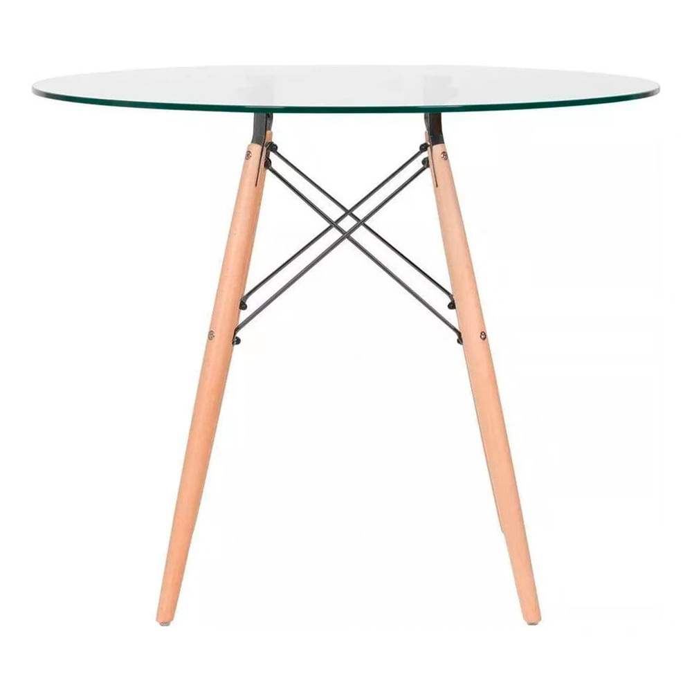 Mesa De Comedor Circular Eames Round 100 Cm Vidrio Ofideas