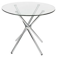 Mesa De Comedor Nodos 90 Cm Vidrio Transparente Ofideas