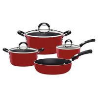 Batería de Cocina Tramontina de Aluminio Mónaco Rojo 7pzs - 20099432
