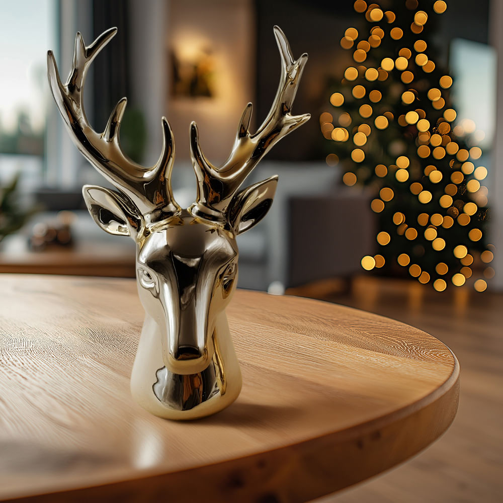 Cabeza Reno Decorativo 20.3cm Cuentos de Oro Orange